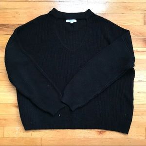 Don’t Ask Why Black Choker V-Neck Sweater